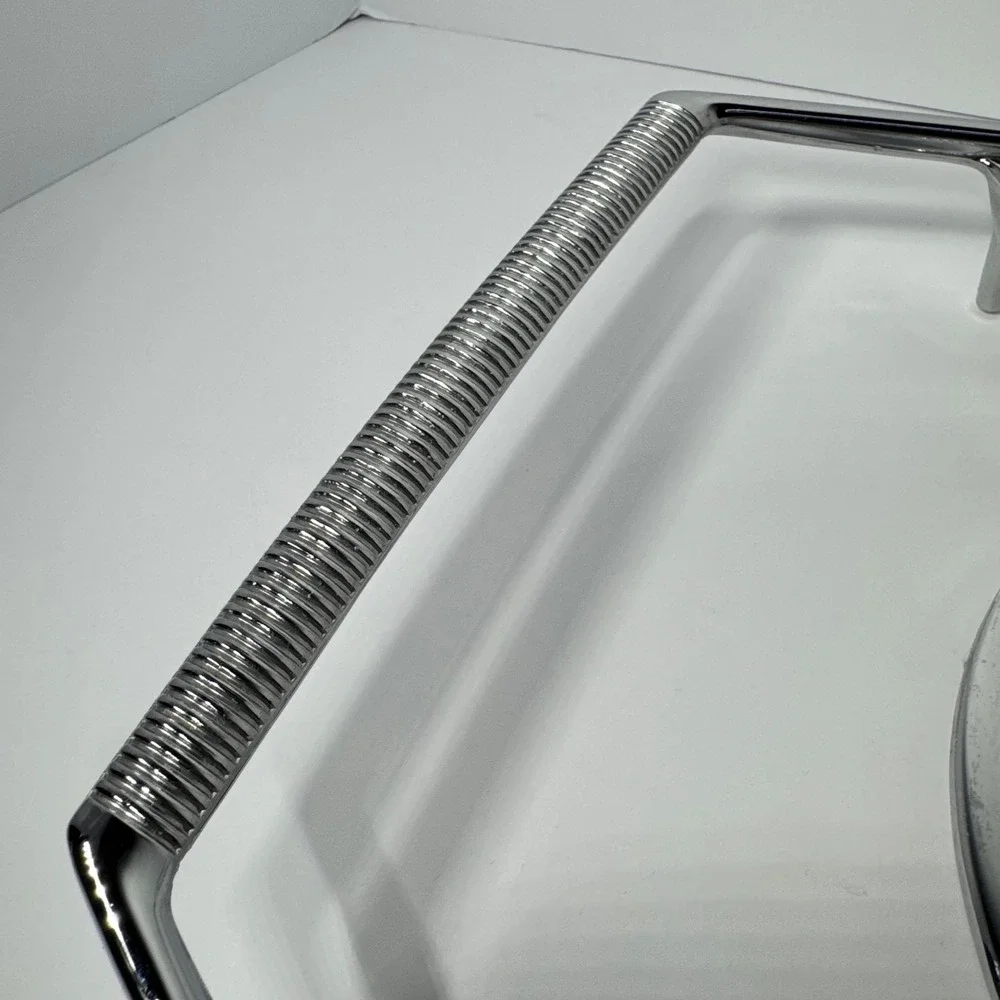 Corning Ware P-10-M-1 Vintage Chrome Casserole‎ Trivet Cradle 10 Inch Silver MCM